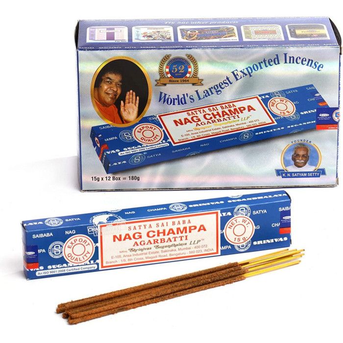 Encens Satya Nag Champa - Bâtons Naturels Roulés à La Main - Paquet De 12 - Parfum Boisé Et Floral