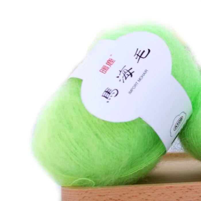 Lot De 5 Pelotes Fil Mohair-soie 75%/25% - 25 G, 210 M Par Pelote - Pour Tricot Et Crochet - Doux Et Léger