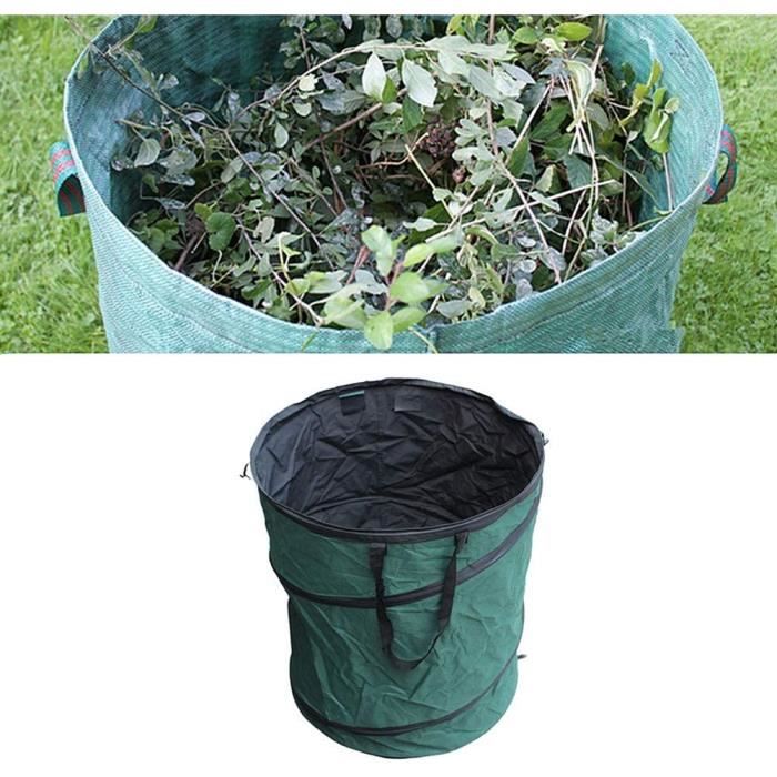 Sac à Déchets Verts Jardin Robuste ×2 - 80L, Résistant à L'eau Et Aux Déchirures, Avec Poignées Et Double Cordon