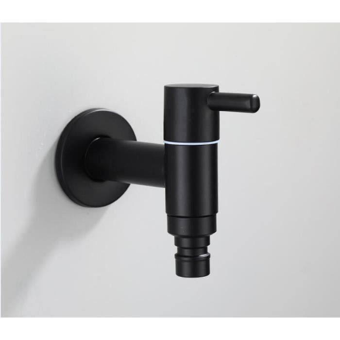 Robinet Murale Acier Inoxydable SUS 304 - Filetage G1/2 - Pour Lavabo, Jardin, Toilettes - Eau Froide