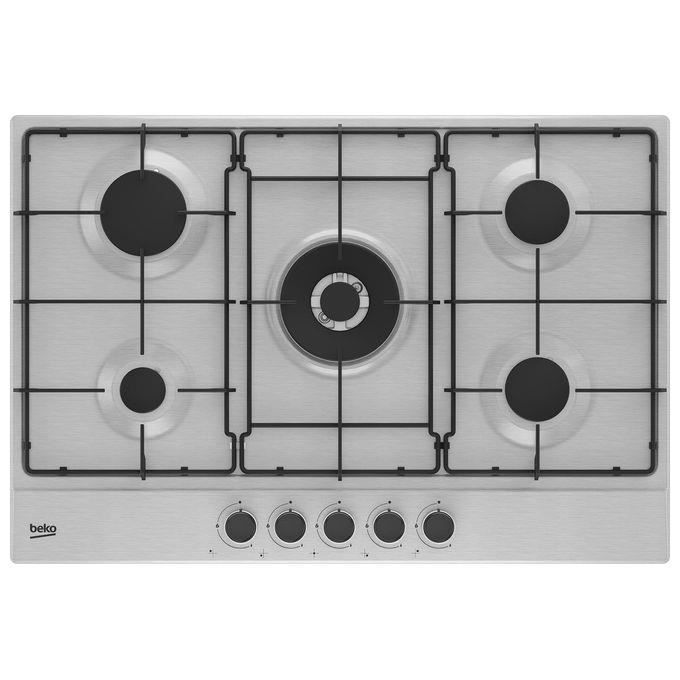 HIAW75223SXE Table de cuisson à gaz n°5 brûleurs Inox