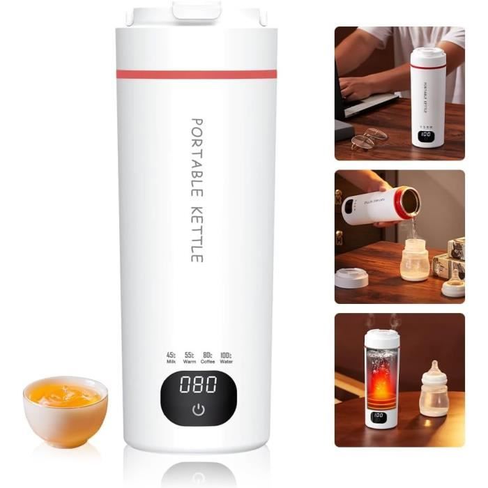 Bouilloire Électrique Portable 450 Ml - 4 Températures (45-100°C), Chauffe Rapide, Acier Inox 304, Pour Voyage - 11