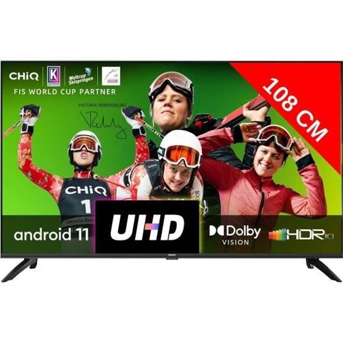 Téléviseur LED 4K 108 cm CHIQ U43GLX Android Smart TV UHD 4K