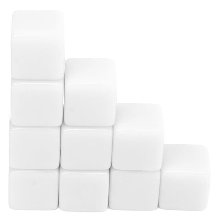 Lot De 12 Dés Blancs 16 Mm – 6 Faces – Plastique Durable – Pour Jeux De Société, Backgammon, Famille