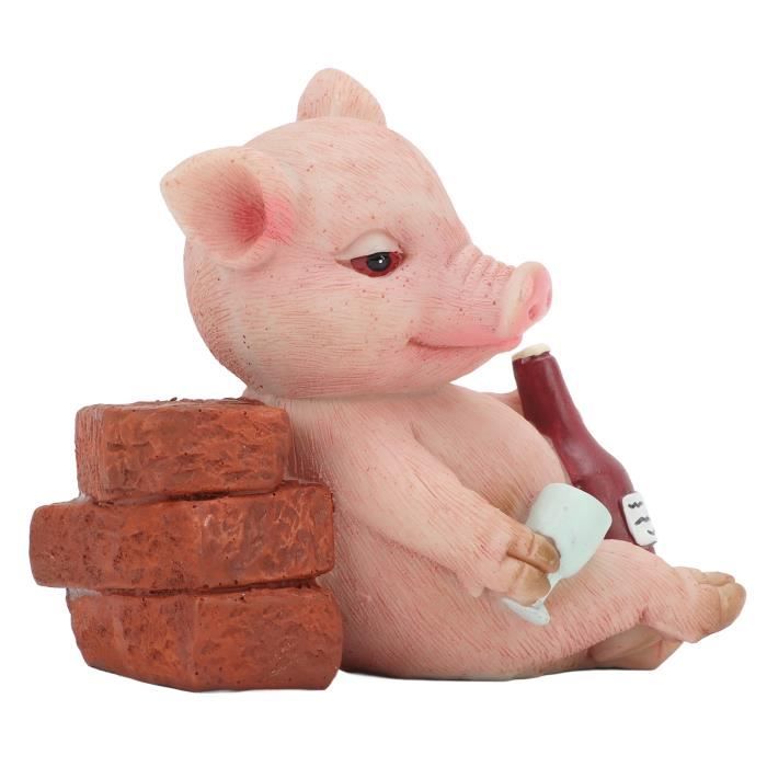 DIYEAH Ornement De Cochon Rose Modèle De Cochon Résine Décoration De Simulation De Support De Téléphone Décoration Intérieur