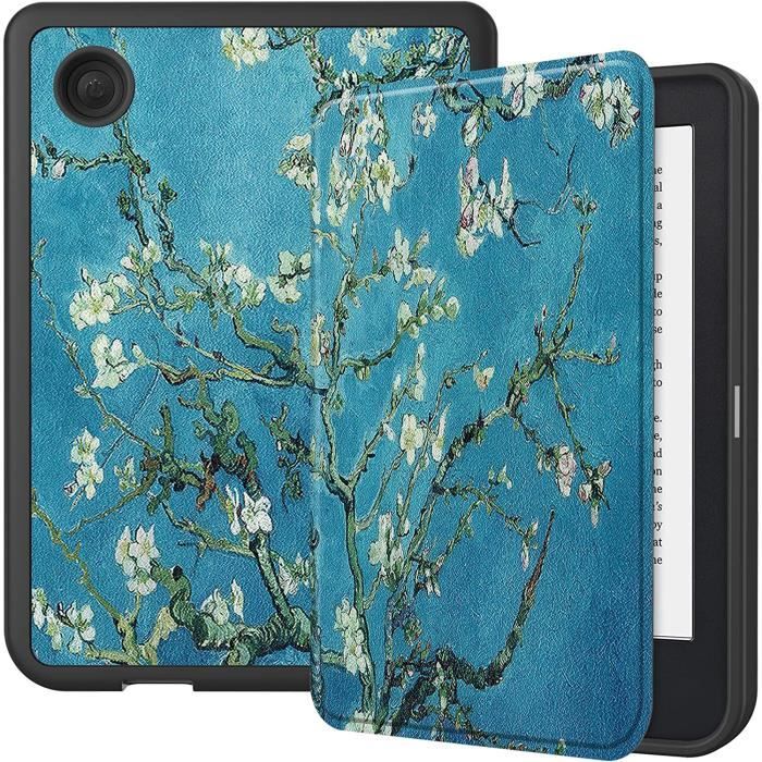 Etui pour Kobo Clara 2E Fleurs Printemps Coque de Protection pour Kobo Clara 2e - Tolino Shine 4 2022 Housse Auto Réveil-Sommeil