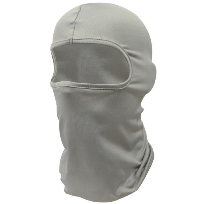 Cagoule Masque de Ski, Protection UV, écharpe pour la Moto, écharpe de Cou d'été, Hommes et Femmes ，Gris clair