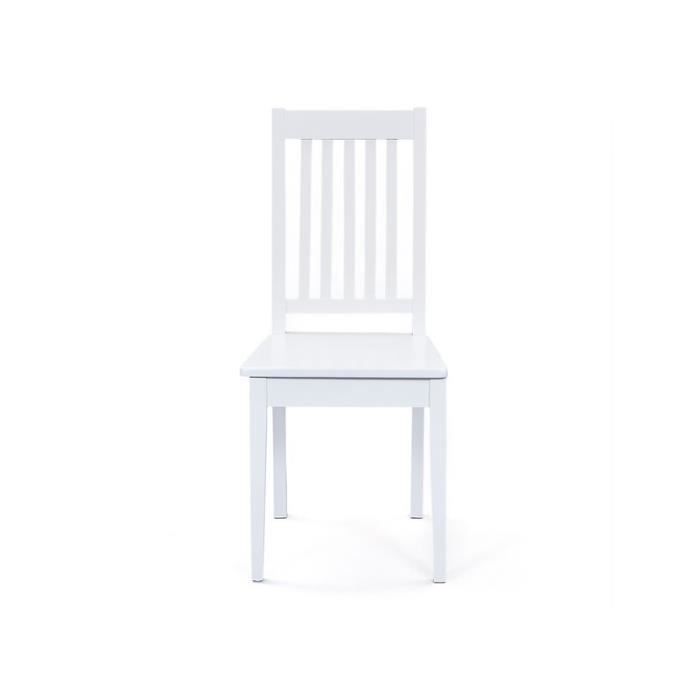 lot de 2 chaises - interlink - westerland - bois massif - hêtre massif - blanc