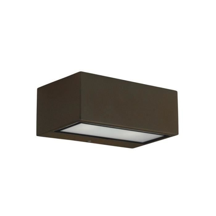 Applique E27 Nemesis, aluminium et verre, marron