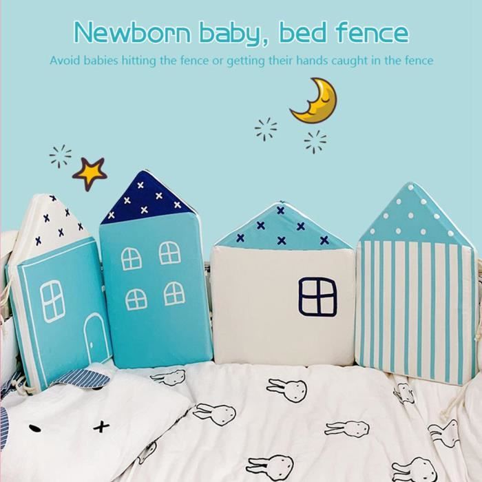 Tour De Lit Bébé 3D Respirant Blanc – Anti-allergie, Antistatique, Protection Contour Lit
