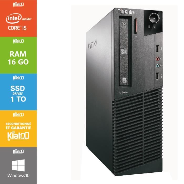 Pc bureau LENOVO thinkcentre M91 core i5 ram SSD disque dur ordinateur de bureau windows 10 - vue 3