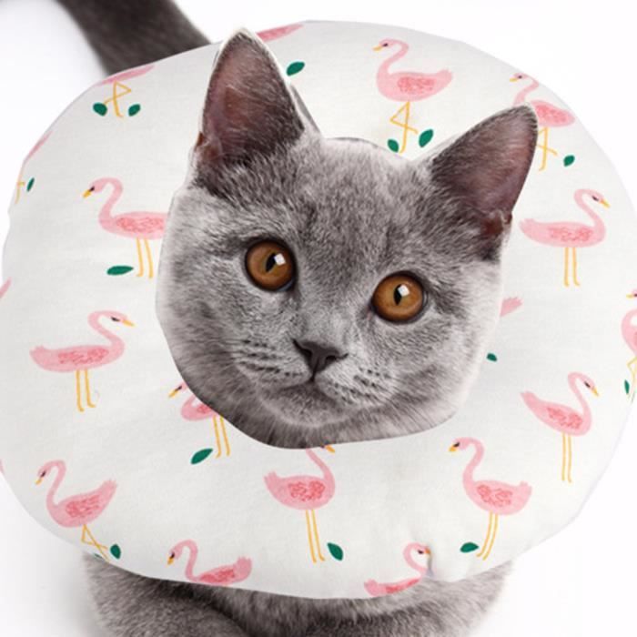 Comparer les prix de Minifinker Animal de compagnieType d'oreiller pour chat Collier souple en coton Anti-rayures Anti-léchage ElizabethCercle(M )