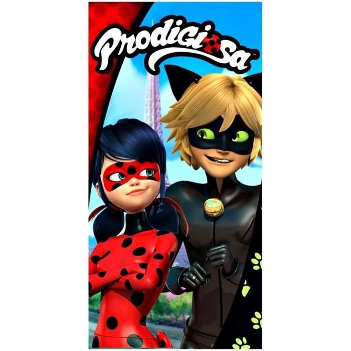 Miraculous Ladybug Serviette de Bain en Microfibre pour Enfant 70 x 140 cm
