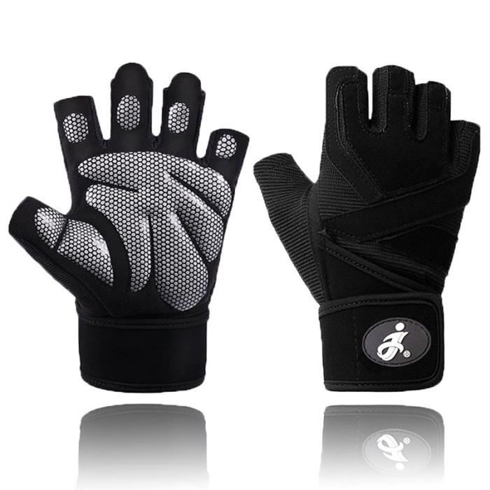 Pack fitness,Gants de gymnastique sans doigts pour hommes,équipement d'entraînement,de Fitness
