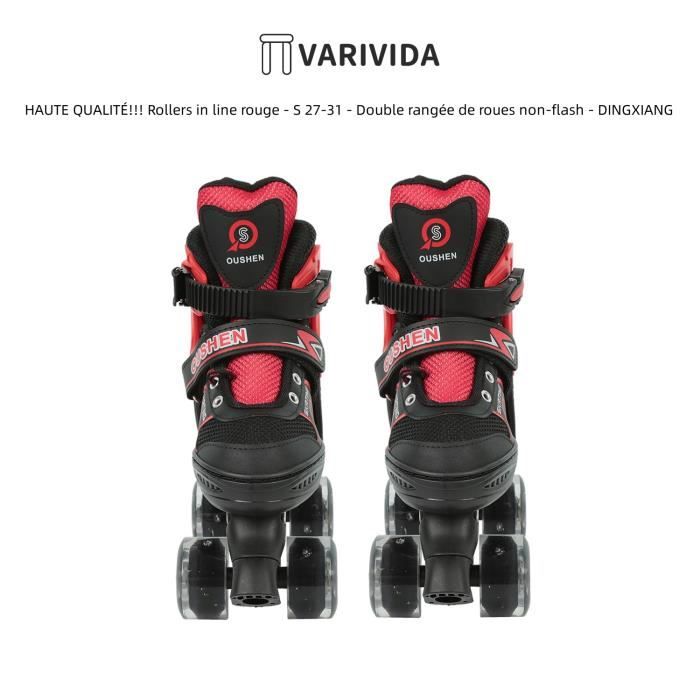 Rollers in line réglables rouge - S 27-31 - Double rangée de roues non ...