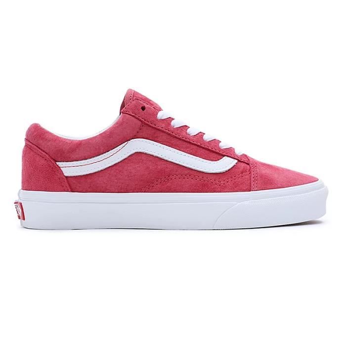 Baskets Vans OLD SKOOL VN0007NTZLD ROUGE VANS Old Skool Daim Rouge Lacets Mixte