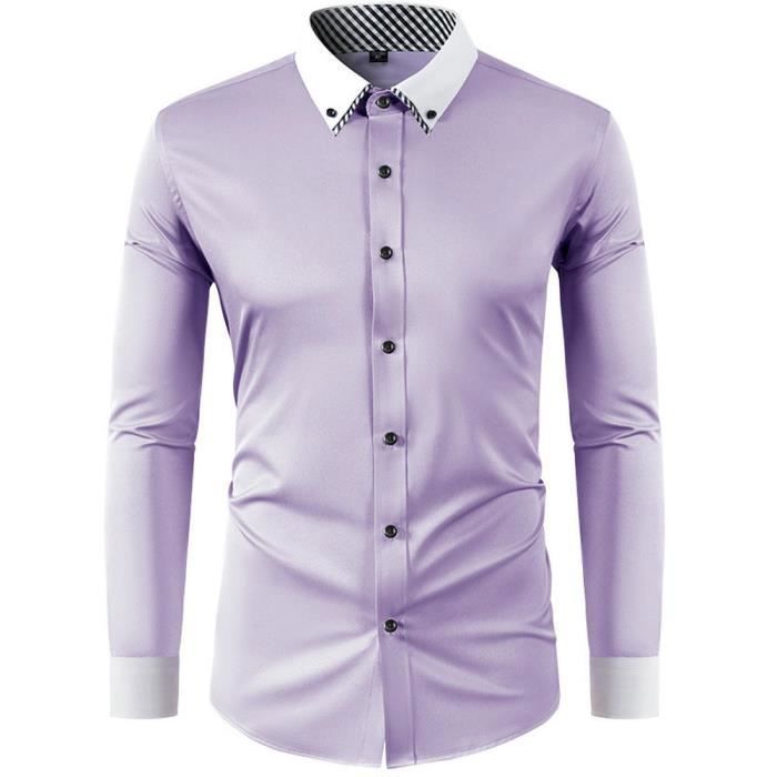 Sutelang Lurryly Chemise Col Mao Homme Manches Longues Imprimé Papillon Coupe Ajustée Shirts Tops Casual Ete Boutonné Styel Tee Shirts Tops