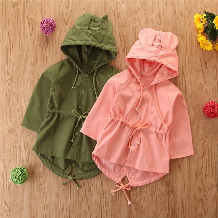 Enfant En Bas Age Enfants Bebe Filles Mode Dessin Anime Trench Coat Veste Coupe Vent Vetements D Exterieur 100 Armee Verte Cdiscount Pret A Porter