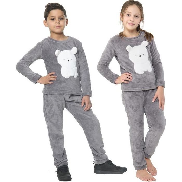 Enfants Filles Garçons Unsexe Ours polaire Brodé Ensemble de pyjama  sweat-shirt en molleton 2-13 Ans