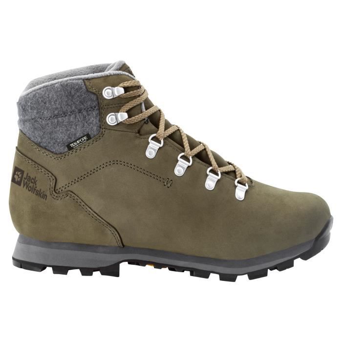 Chaussures de marche de randonnée Jack Wolfskin Thunder Bay Texaporeid Mid - khaki / grey - 44