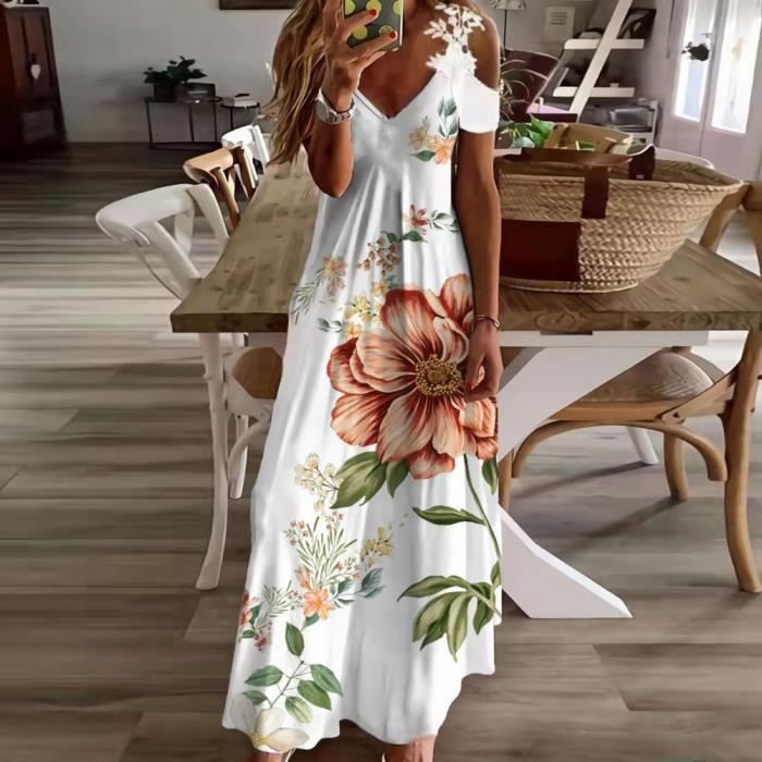 Robe longue bretelles Spaghetti pour femmes FRUOSty Style3