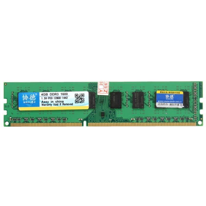 NEUFU XIEDE 4 Go Barette Mémoire RAM DDR3 PC3-12800 1600MHz Desktop PC DIMM  240 Pin AMD - Cdiscount Informatique