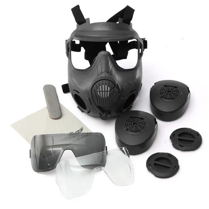 Masque A Gaz Double Filtre Protection Anti Brouillard Pr Jeux Cs Airsoft Noir Achat Vente Lunette Visiere Chantier Cdiscount