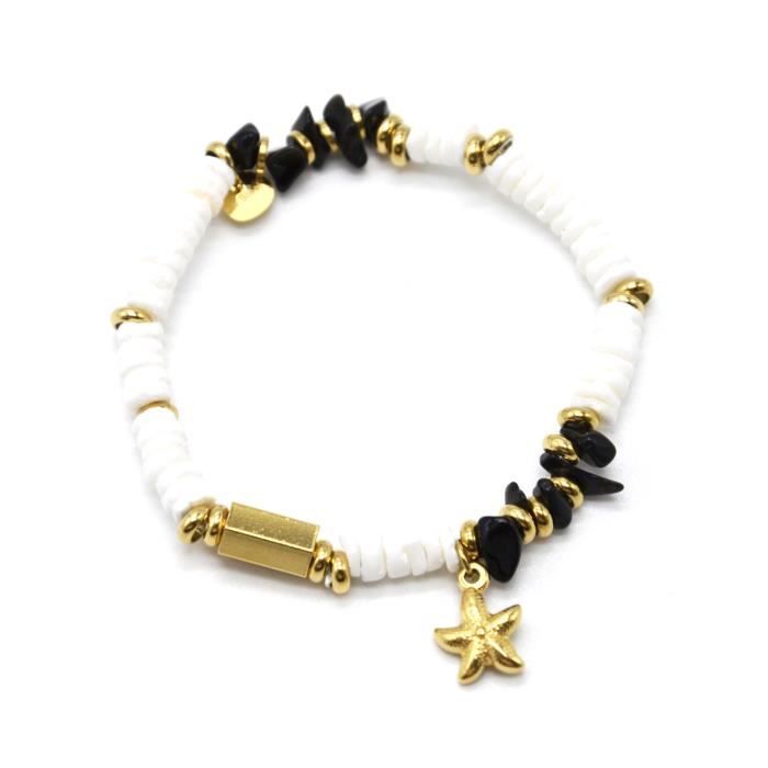 Bracelet en acier inoxydable doré - Perles & Co