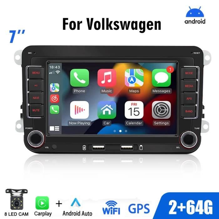 Autoradio bluetooth—2Din autoradio pour Volkswagen Golf 5 6 Polo Passat B6 B7 CC Skoda Jetta universel multimédia Carplay Wifi GPS