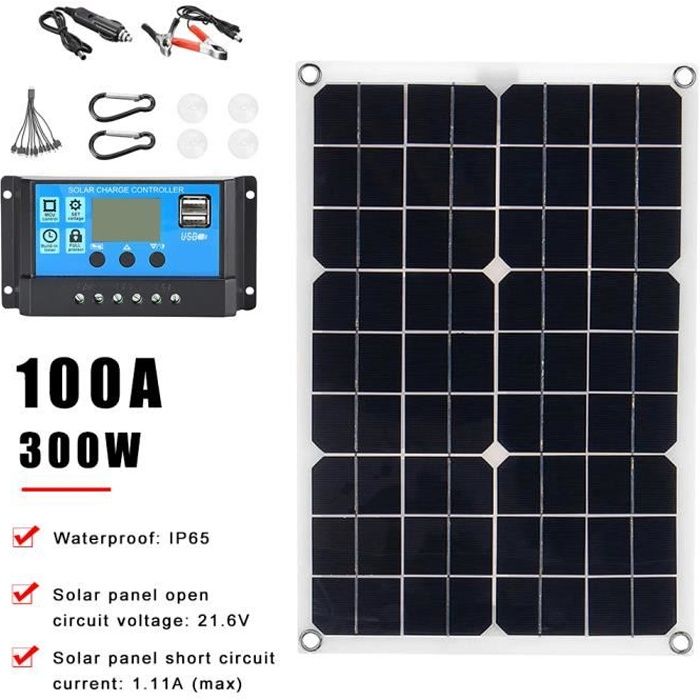 Kit de panneau solaire 200W 12 V module solaire monocristallin flexible  pour camping-car, bateau, tente, voiture- TYPE 40A - Cdiscount Bricolage