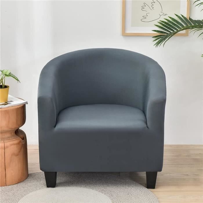 Highdi Housse De Fauteuil Chesterfield Extensible 1 Place – Élégante Couverture Imprimée Gris, Protection Antidéra­pante Et Lavable Pour Canapé Club Ou Cabriolet