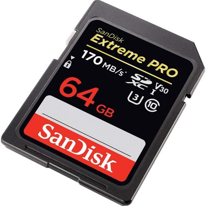 Carte mémoire SDXC SanDisk Extreme PRO 170 Mo/ Classe 10 U3 V30 - vue 2