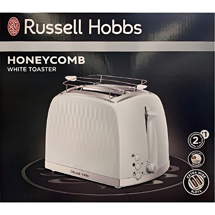 Grillepain Russell Hobbs blanc 2 fentes extra larges et 6