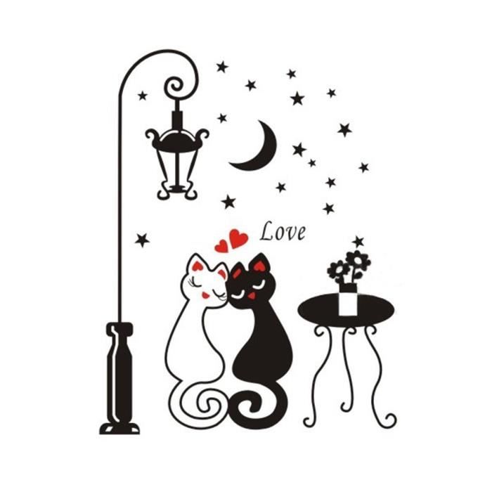 Amovible Motif De Chat Coeur D Amour Decoration De La Maison Sticker Mural Cdiscount Maison Amovible Motif De Chat Coeur D Amour Decoration De La Maison Sticker Mural Cdiscount Maison