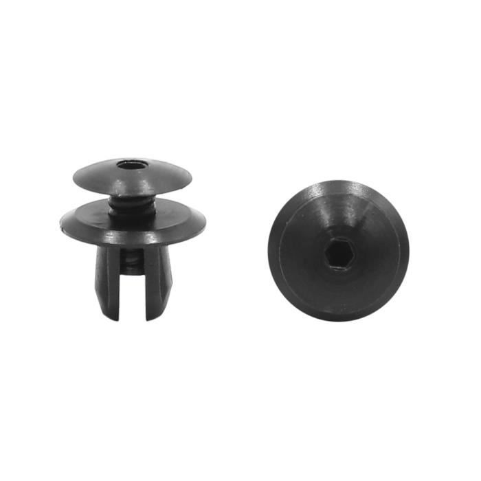 50Pcs 10mm Black Plastic Rivets Clips Bumper Fender Fastener for Volkswagen