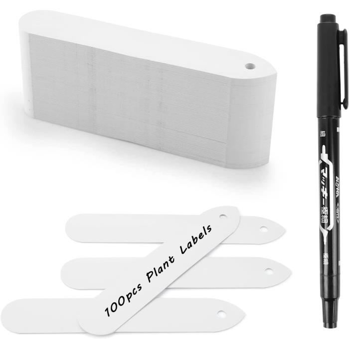 150 étiquettes Plantes Plastique Réutilisables - 10x2cm, Avec Marqueur Et Corde - Pour Jardin, Semis, Pots