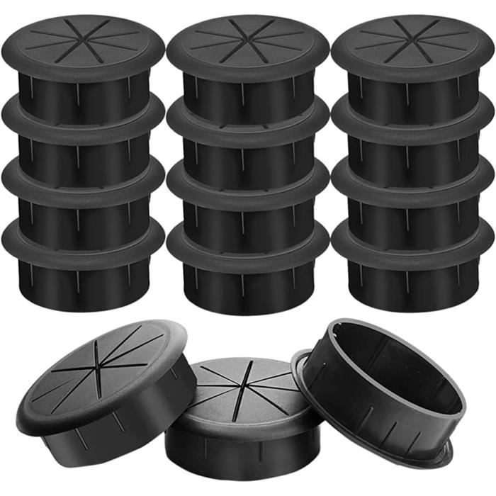Kit Rangement Câbles 36 Pcs Set Cable Management Bureau, Adhésif Et Vissé, 2 Pcs Passe Cable Bureau
