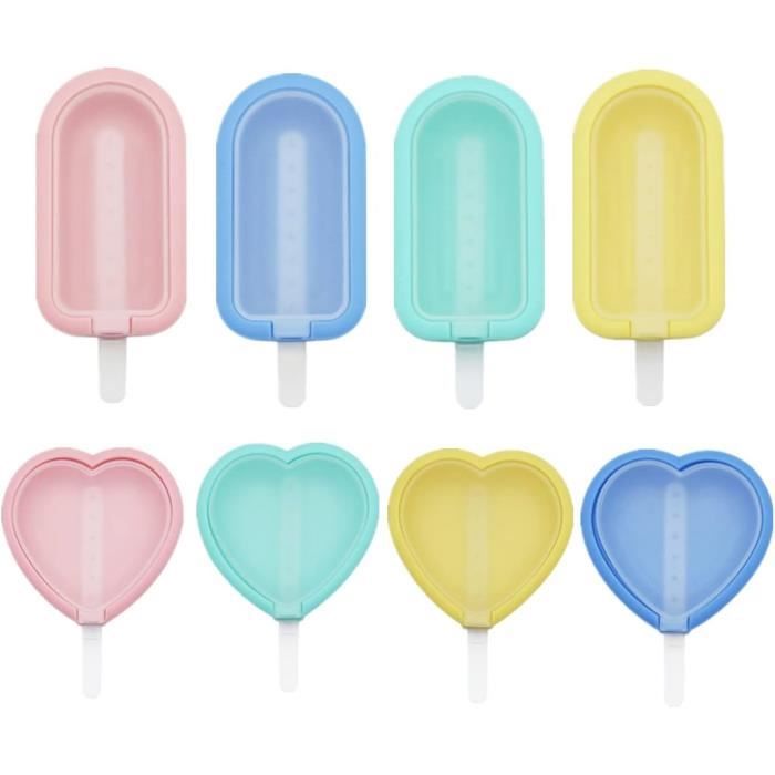 2 Moules à Glace Silicone Avec 12 Bâtonnets - Sans BPA - Formes Animaux - Pour Maison