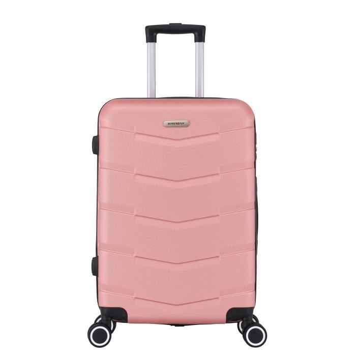Valise Grande Taille 4 Roues 75cm ABS Rigide - Wall - TROLLEY ADC (Rose Gold)