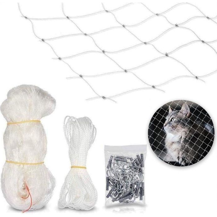 Filet de protection pour animaux de compagnie chat pesant filet anti-fuite  transparent anti-saut fenêtre clôture 4 X 3 M - Cdiscount