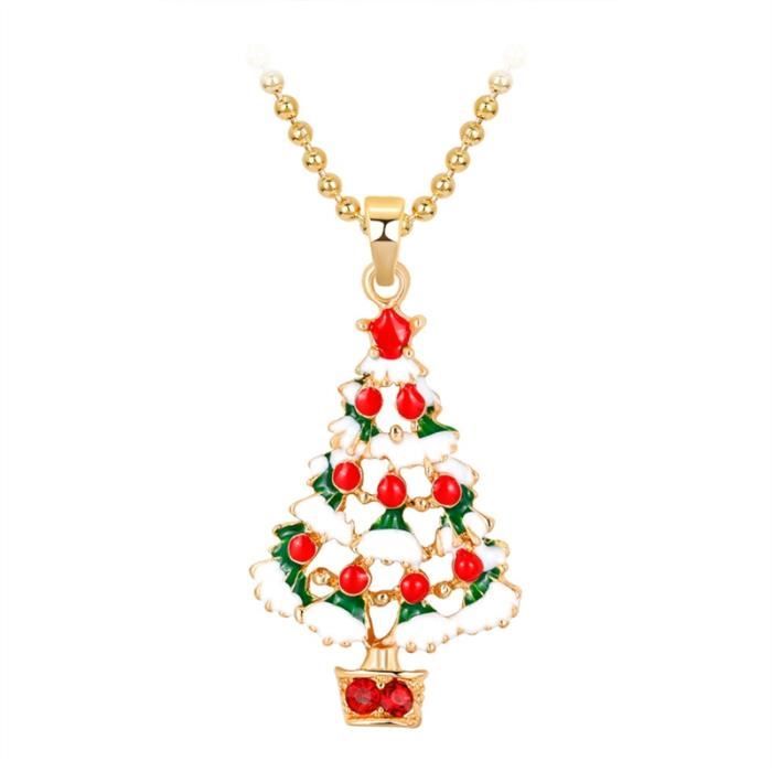 Bijoux De Mode Pendentifs De Sapin De Noël Colliers Pour Femmes Pull Chaîne  De Noël Cadeau (Or) - Achat / Vente Sautoir Et Collier Bijoux De Mode  Pendentifs De Doré -