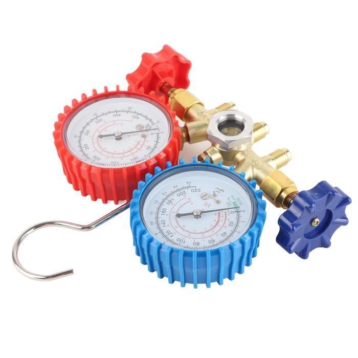 Manometre R134a Kit Manomètre AC R134A avec Jauge pour Climatisation et Réfrigération ...