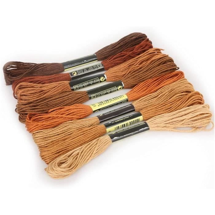 Fils à Broder Multicolores Pour Point De Croix - 50 Couleurs, échevettes Coton De 7,5 M, Idéal DIY
