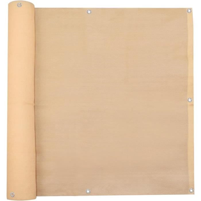 Brise-Vue pour Balcon 65 x 400 cm Protection Contre Les Regards Ecran de Balcon Brise-Vue Auvent Au Vent, Résistance à La Déchirure pour Patio Extérieur Clôtures, Couleur Crème
