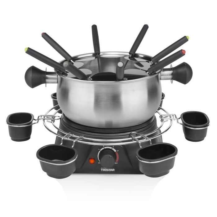 Fondue - TRISTAR - FO1109 - 1400W - 8 personnes - Inox/Noir