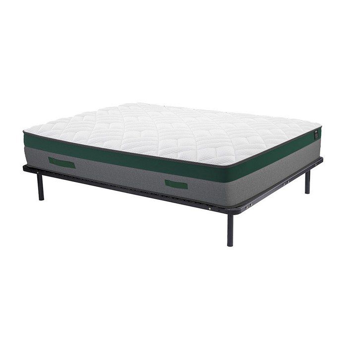 Ensemble 160 x 200 cm cadre à lattes + matelas ressorts ensachés ép.22cm - PRESTIGE de YSMÉE