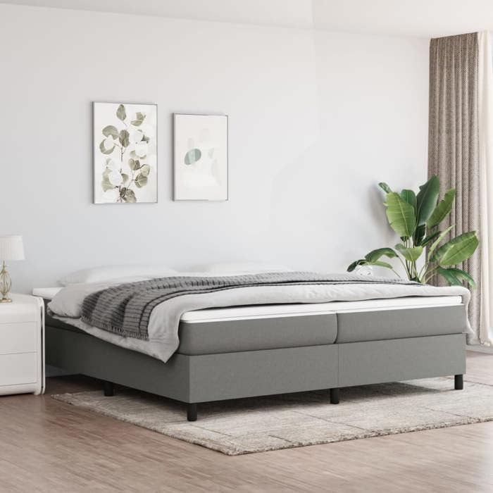 vidaXL Cadre de lit à lattes Lit Rembourré Lit Double avec Sommier à Lattes Lit Adulte de Chambre à Coucher Moderne 3120887