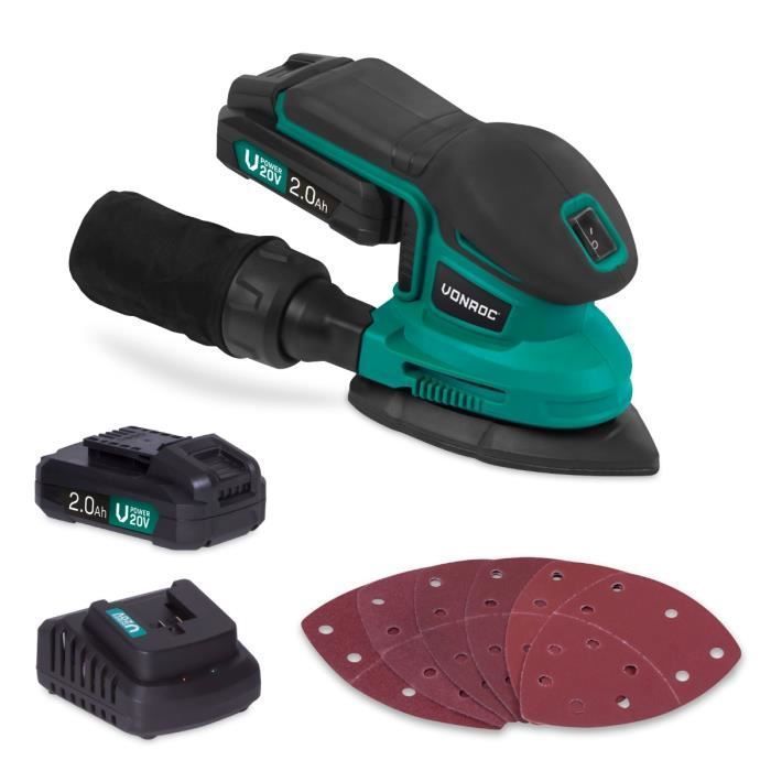 Ponceuse Multifonction Sans Fil GALAX PRO 20V - 140x94mm, Avec 20 Papiers Abrasifs Et Sac