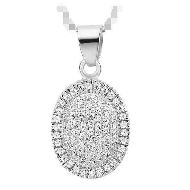 Pendentif Argent Zircone Plaque Or 613954