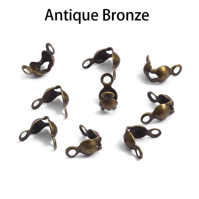 100 Calottes-Connecteurs-Fermoirs-Choix de ou argent antique bronze